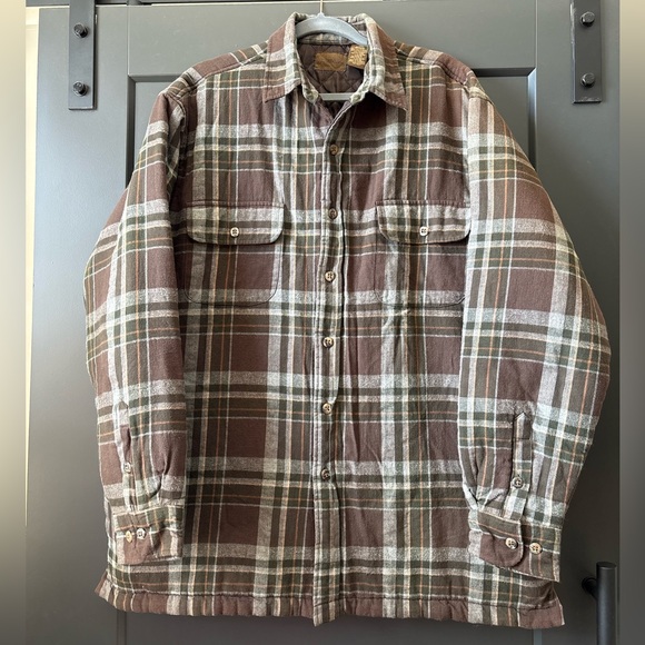 St. John's Bay Brown Quilted Shirt Jacket - Picture 1 of 6